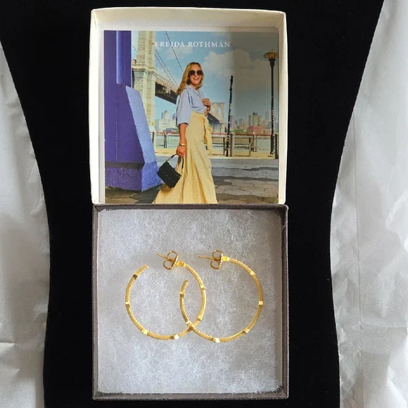 Freida Rothman Pave Arrow Hoop Earrings - Picture 5 of 8